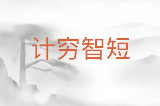 计穷智短