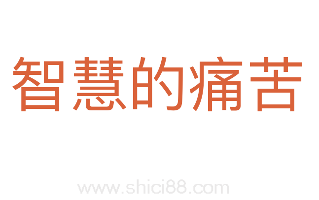 智慧的痛苦