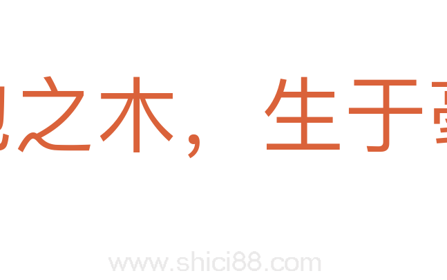 合抱之木，生于毫末